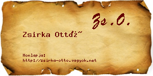 Zsirka Ottó névjegykártya